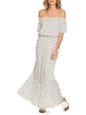 1.state Off-shoulder Cinched Waist Maxi Dress