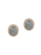 Lonna & Lilly Goldtone And Cubic Zirconia Oval Stud Earrings