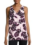 Lord & Taylor Floral Crepe Top