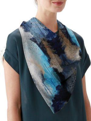 Vida Spring Of Fresh Water Silk Square Scarf