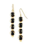 Gold And Honey 4-drop Goldplated & Lucite Bead Earrings