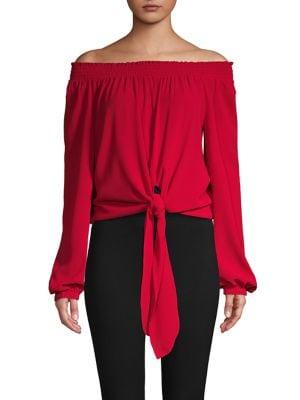 Michael Michael Kors Long-sleeve Tie-front Top