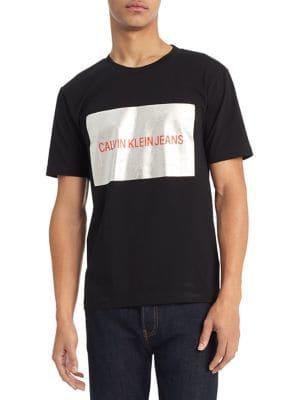 Calvin Klein Jeans Institutional Silver Box Logo Tee