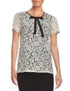 Karl Lagerfeld Paris Bow-accented Lace Top