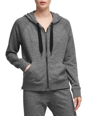 Donna Karan Active Heathered Drawstring Jacket