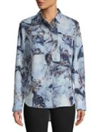 Jones New York Printed Button-down Blouse