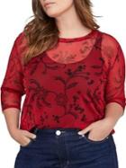 Addition Elle Love And Legend Plus Plus Floral Three-quarter Top