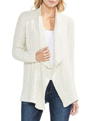 Vince Camuto Estate Jewels Textured Drape Open Cardigan