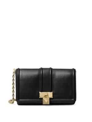 Michael Michael Kors Mini Padlock Chain Leather Crossbody Bag