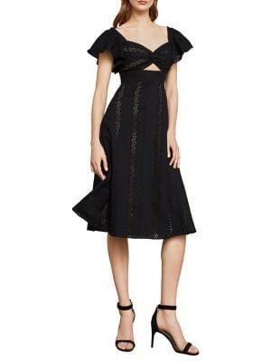 Bcbgmaxazria Fit-and-flare Eyelet Dres