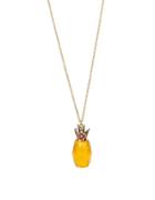 Betsey Johnson Tropical Punch Pineapple Pendant Long Necklace