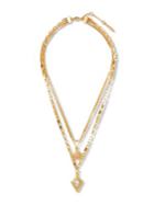 Sole Society Charms & Links Goldtone And Crystal Multi-row Necklace