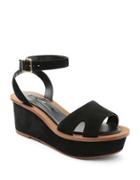 Kensie Leather Wedge Platform Sandals