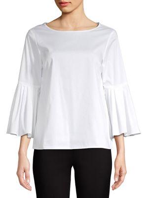 Brooks Brothers Red Fleece Cotton Bell-sleeve Blouse