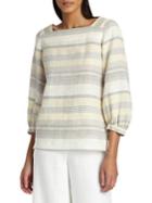 Lafayette 148 New York Harper Stripe Linen Blouse