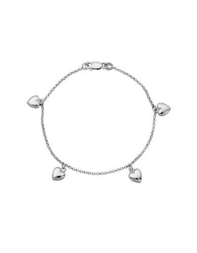 Lord & Taylor High Polished Puff Hearts Bracelet
