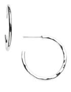 Lord & Taylor Small Hammered Sterling Silver Hoop Earrings