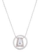 Lord & Taylor Cubic Zirconia And White Gold Circle Necklace