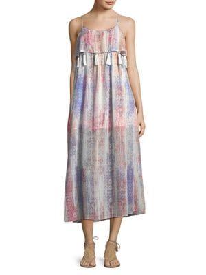 Design Lab Printed Tassel Midi Dress