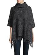 Lord & Taylor Cowl Neck Fringe Poncho