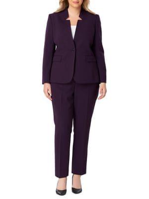 Tahari Arthur S. Levine Two-piece Notched Collar Pant Suit
