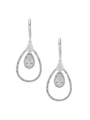 Anne Klein Silvertone And Cubic Zirconia Orbital Drop Earrings