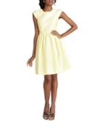 Donna Morgan Cap-sleeve Pleated Fit And Flare Dress