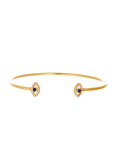 Lord & Taylor Goldplated Cz Evil Eye Open Bangle