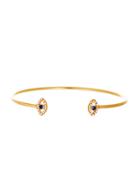 Lord & Taylor Goldplated Cz Evil Eye Open Bangle