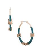 Lonna & Lilly Goldtone And Glass Stone Threaded Hoop Earrings