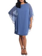Xscape Plus Embellished Chiffon Shift Dress