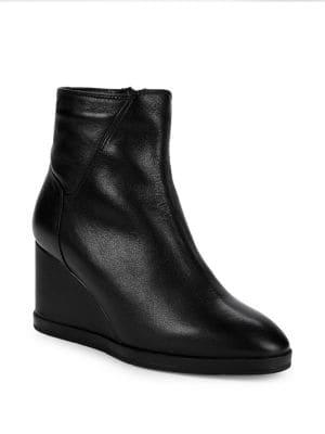 Aquatalia Judy Weatherproof Leather Wedge Booties