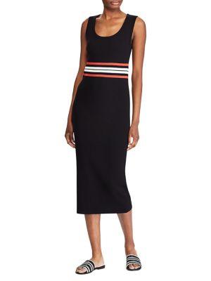 Lauren Ralph Lauren Striped Cotton Blend Midi Dress