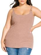 City Chic Plus Tortoise Ring Cami