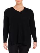 Lord & Taylor Plus Textured Cashmere Tunic