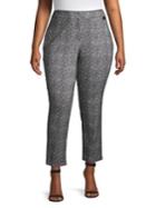 Calvin Klein Plus Animal-print Herringbone Ankle Pants