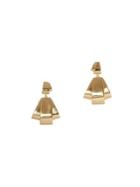 Sole Society Goldtone Ribbon Double Drop Earrings