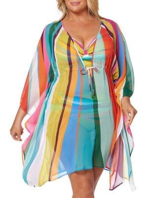 Bleu By Rod Beattie Plus Multistriped Coverup