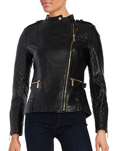 Vince Camuto Leather Front Zip Moto Jacket