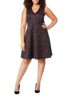 Rebel Wilson X Angels Plus Abstract-print Fit-&-flare Dress