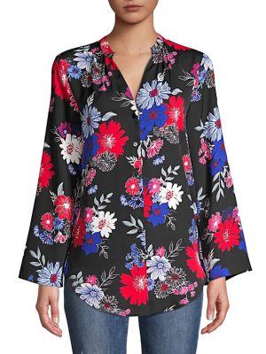 Context Floral Bell-sleeve Top