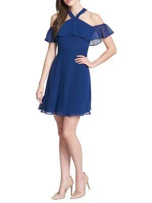 Kensie Dresses Chiffon Cold-shoulder Mini Dress
