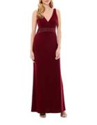 Laundry By Shelli Segal Embellished Waist Gown