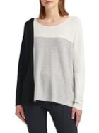 Donna Karan Side-slit Long-sleeve Sweater
