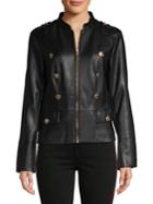 Calvin Klein Button Faux-leather Biker Jacket