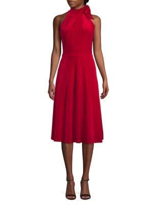 Black Halo Audrey Velvet A-line Dress