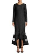 Lauren Ralph Lauren Long Sleeve Lace Trumpet Gown