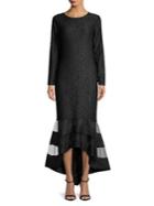 Lauren Ralph Lauren Long Sleeve Lace Trumpet Gown