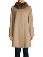 Fleurette Fox Fur Collared Wool Jacket