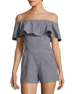 Design Lab Gingham Off-the-shoulder Romper